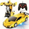 2-in-1 RC Car Robot, Remote Control Transforming Toy Vehicle, Deformation Racing Car Model, Automatic Conversion Kids Boys Gifts