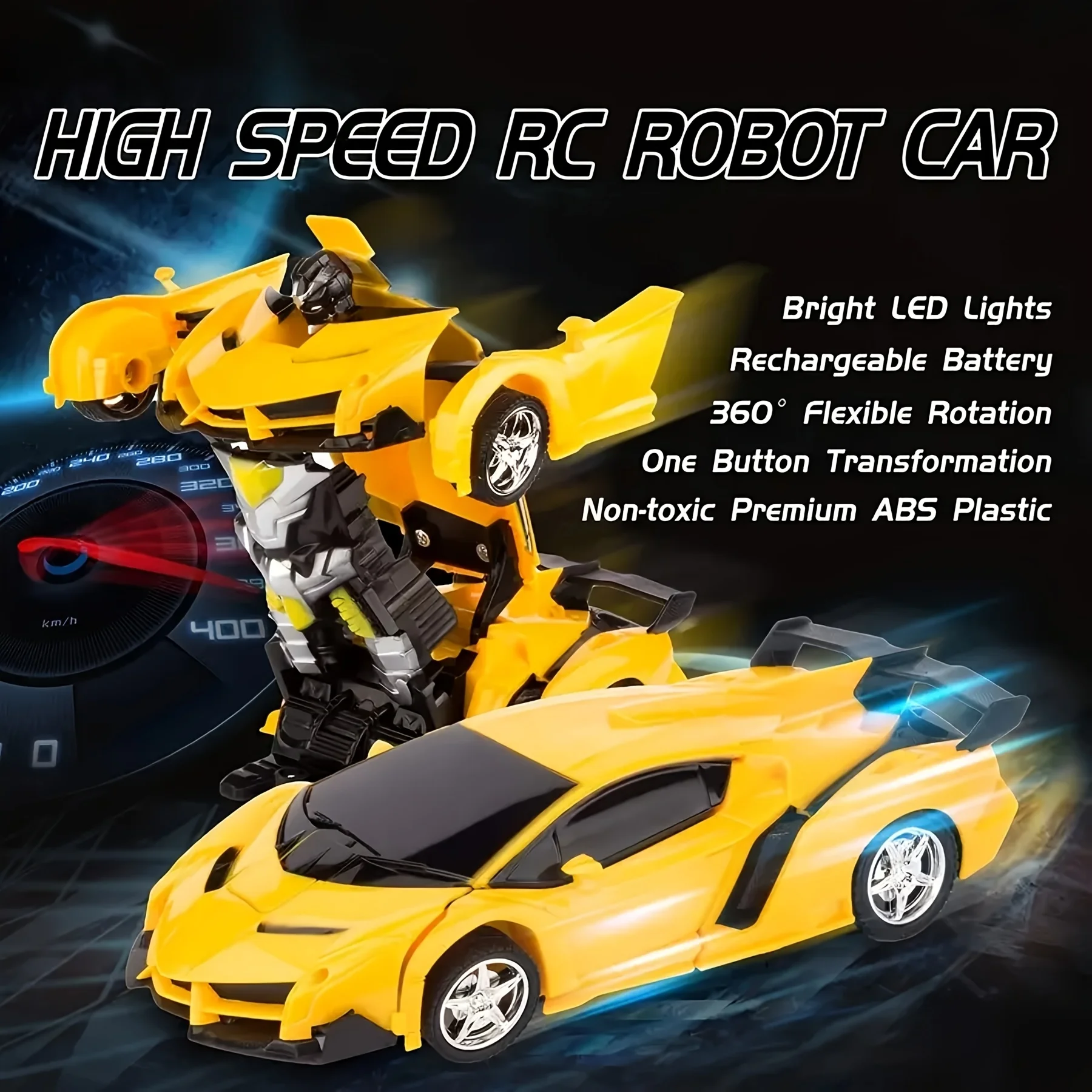 2-in-1 RC Car Robot, Remote Control Transforming Toy Vehicle, Deformation Racing Car Model, Automatic Conversion Kids Boys Gifts - Image 3
