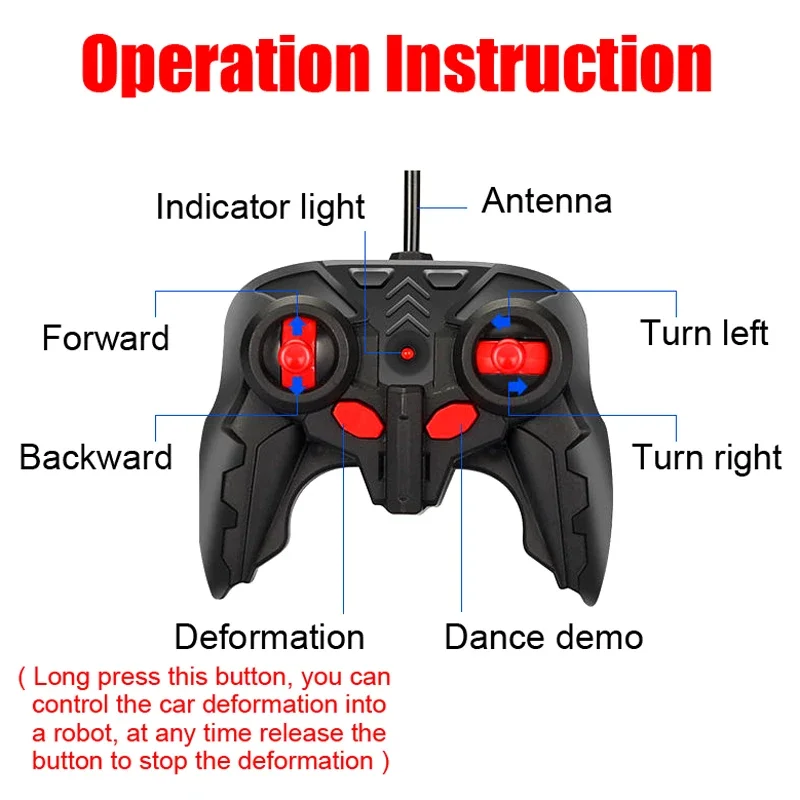 2-in-1 RC Car Robot, Remote Control Transforming Toy Vehicle, Deformation Racing Car Model, Automatic Conversion Kids Boys Gifts - Image 5