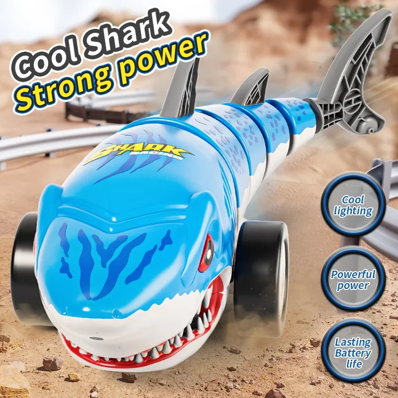 2.4G RC Shark Remote Control Animals Kids Toy High-Speed Stunt Car 2WD 4CH with Light Toys for Boys Birthday Children's Day Gift - Image 4