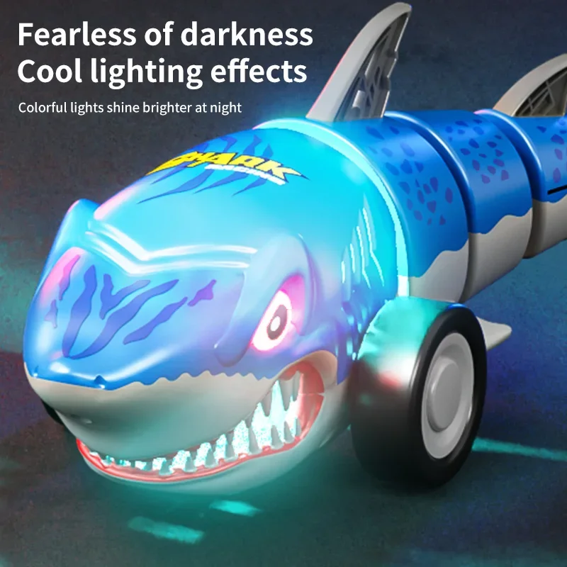 2.4G RC Shark Remote Control Animals Kids Toy High-Speed Stunt Car 2WD 4CH with Light Toys for Boys Birthday Children's Day Gift - Image 5