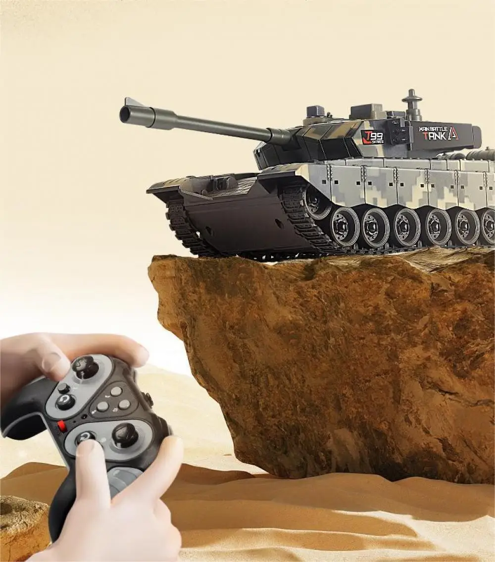 2.4GHz Tank Model Toy for Boys Rremote Control Tank Children Military Battle Tank Simulation Model With Sound Light Toy Vehicles - Image 4