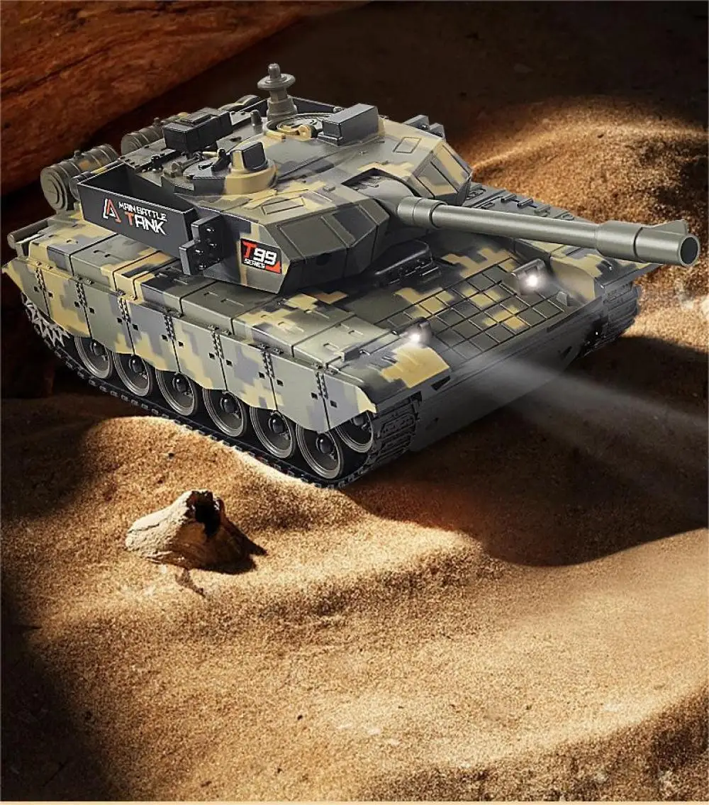 2.4GHz Tank Model Toy for Boys Rremote Control Tank Children Military Battle Tank Simulation Model With Sound Light Toy Vehicles - Image 3
