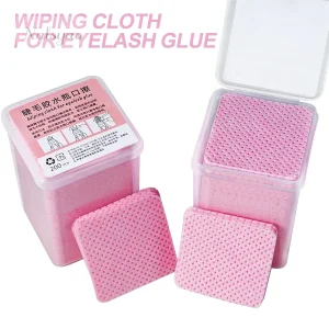 200Pcs Nail Polish Removal Cotton Pads Lint-Free Nail Polish Remover Wipes for Manicure Cleaning Tools UV Gel Glue Pink