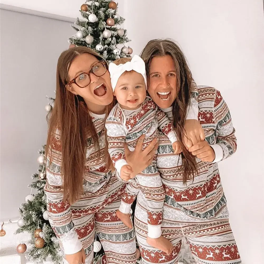 2023 Christmas Family Matching Pajamas Party Mother Daughter Father Son Sleepwear Clothing Set Baby Romper Fashion Family Look - Image 5