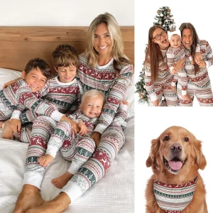 2023 Christmas Family Matching Pajamas Party Mother Daughter Father Son Sleepwear Clothing Set Baby Romper Fashion Family Look