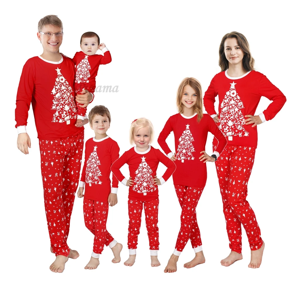 2024 Christmas Pajamas Baby Mother Kids Daughter Mommy Family Set Xmas Pjs Long Sleeve Sleepwear Matching Outfits Family Look