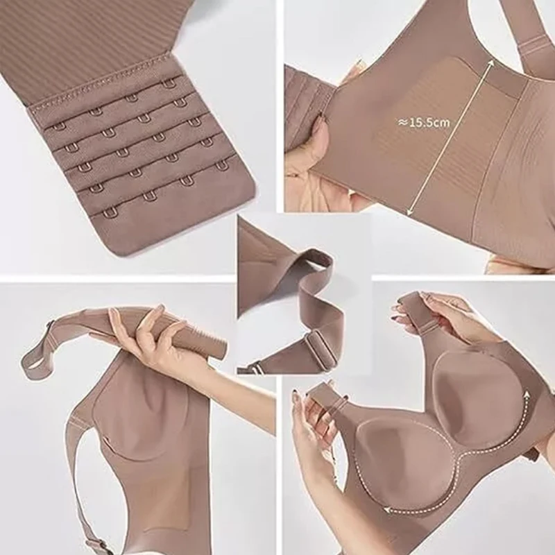2025 Women's Seamless Underwear Thin Style Plus Size Removable Bra Anti-Sagging Wire-Free - Image 6