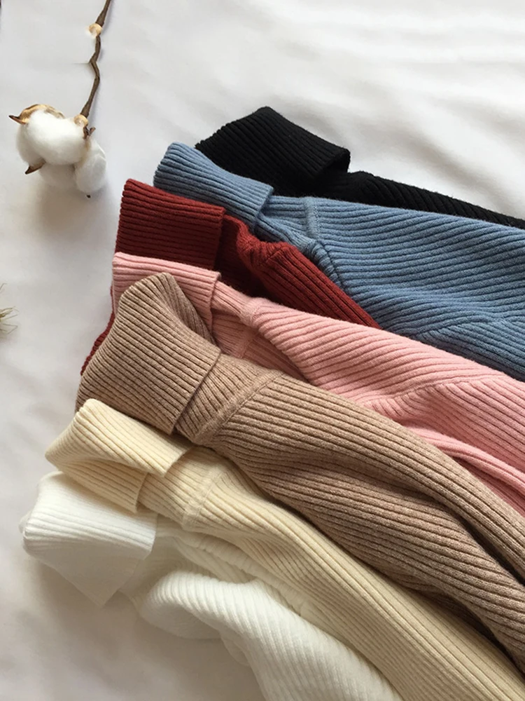 2026 Autumn Winter Thick Sweater Women Knitted Ribbed Pullover Sweater Long Sleeve Turtleneck Slim Jumper Soft Warm Pull Femme - Image 2