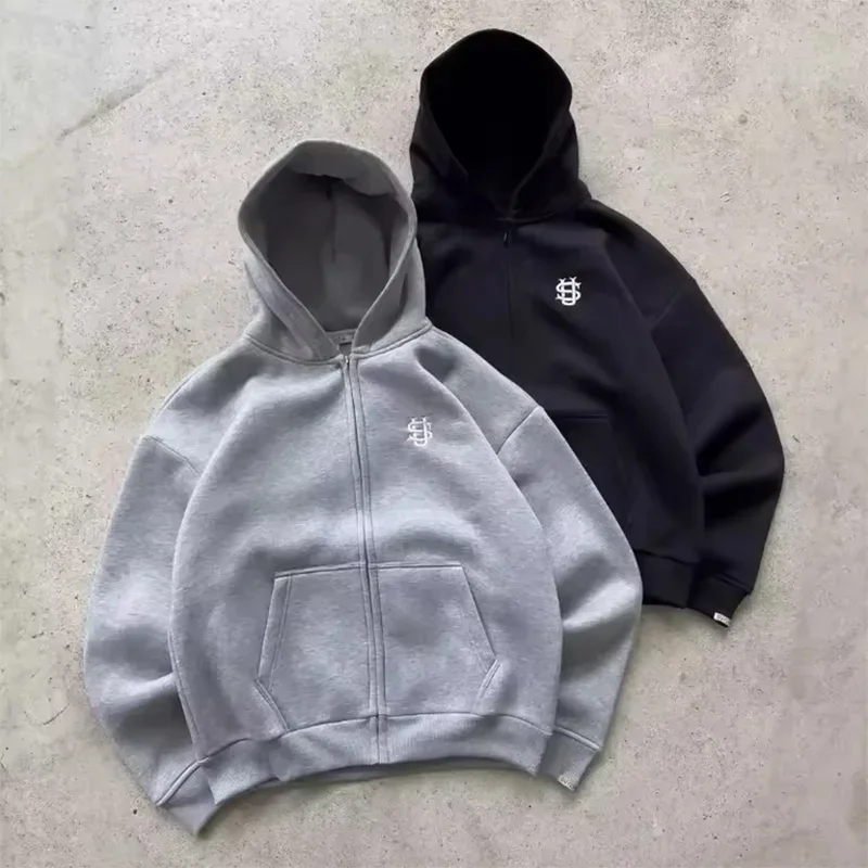 2026 Autumn/Winter Fashion Embroidery Harajuku Y2K Zipper Hoodie Women's Street Y2K New Punk Sportswear Unisex Casual Hoodie