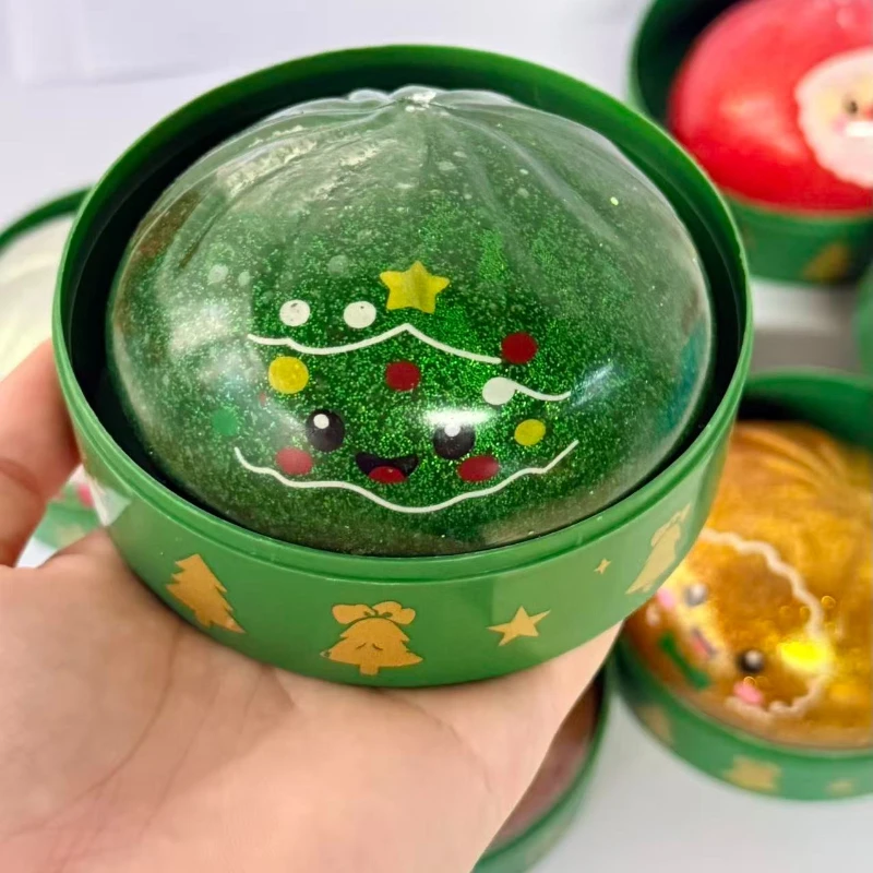 2026 Christmas Dumpling Squishy Snowman Elk Santa Claus Squeeze Ball with Box Stress Relief Merry Christmas New Year XMAS Gift - Image 4