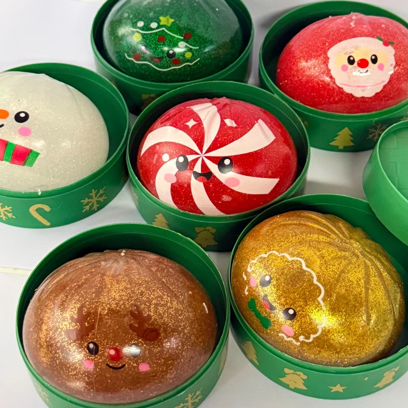 2026 Christmas Dumpling Squishy Snowman Elk Santa Claus Squeeze Ball with Box Stress Relief Merry Christmas New Year XMAS Gift - Image 5