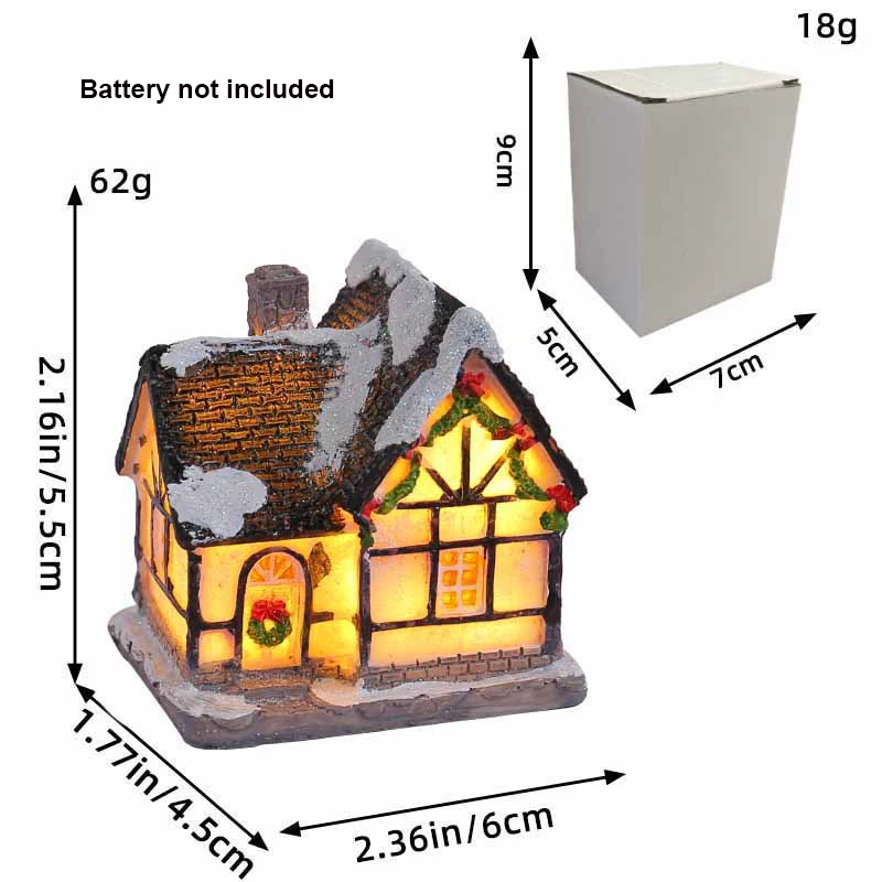 2026 LED Christmas Ornament Village Houses Light Collectible Figurines Snow Town Scene Xmas New Year Gift Decoration - Image 6