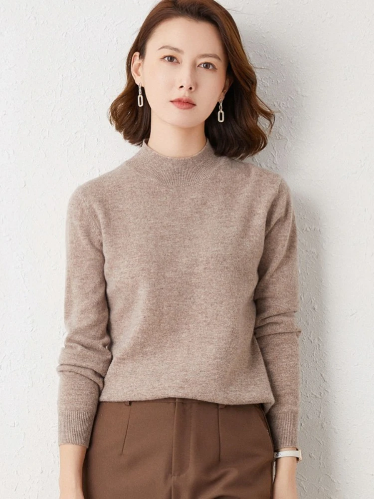 2026 Long Sleeve Autumn Winter Knitted Sweater Women's Turtleneck Loose Fit Solid Color Base Layer Pullovers Thick Warm Jumpers - Image 4