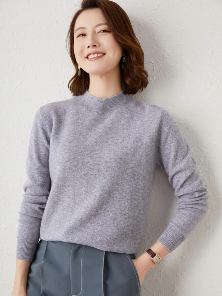 2026 Long Sleeve Autumn Winter Knitted Sweater Women's Turtleneck Loose Fit Solid Color Base Layer Pullovers Thick Warm Jumpers - Image 5