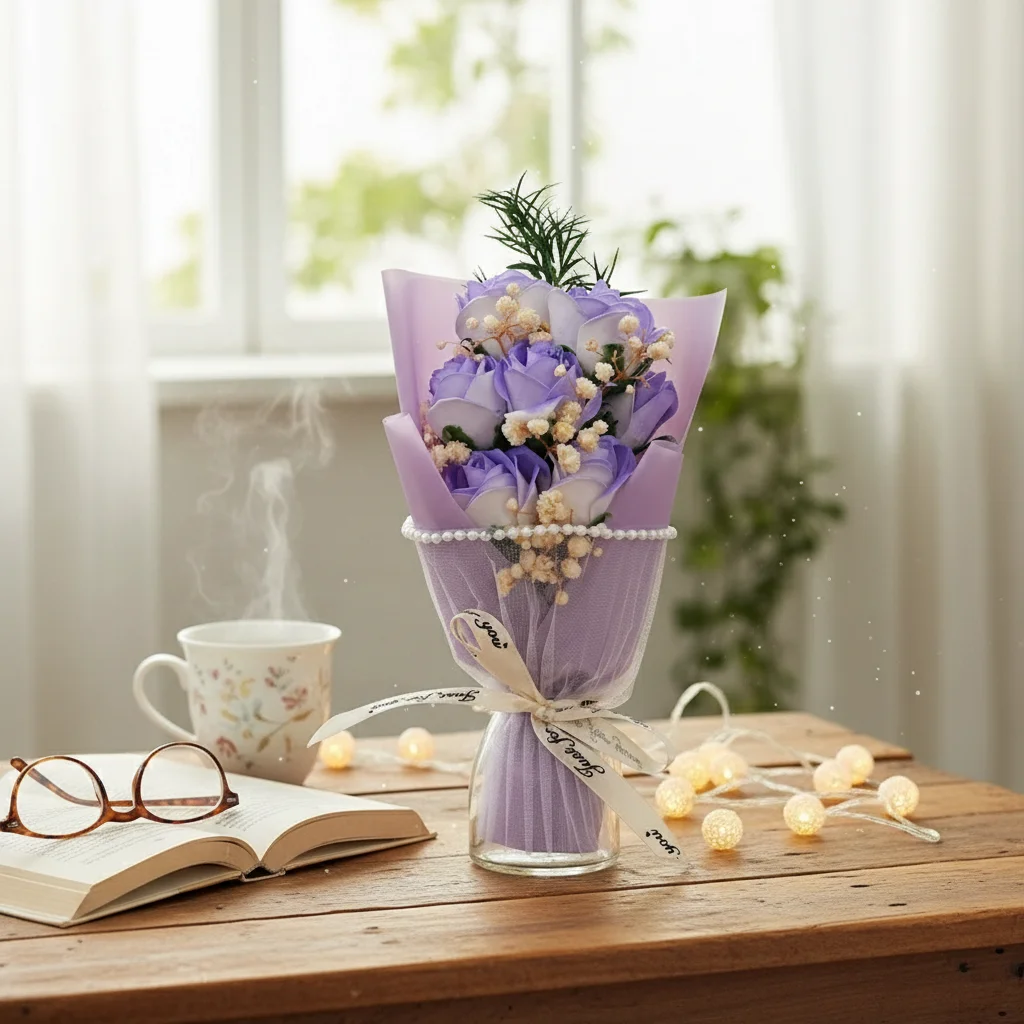 2026 Mother's Day Gift Mini Eternal Flower Bouquet Desktop Decorative Flower Ornament Simulated Soap Flower For Wife Mother - Image 5