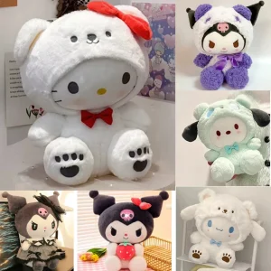 2026 New Kawaii 25cm Sanrio Plush Toy Jade Dog Kuromi Dressing Doll Doll Plush Toy Stuffed Animal Patung Dolls Birthday Gift