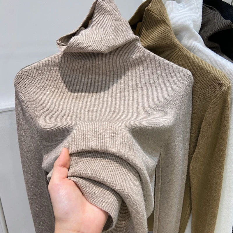 2026 New Slim Turtleneck Knitted Sweater Women Pullovers Solid Long Sleeve Knit Sweater Pullover Women Tops Women Clothing Q7047 - Image 2