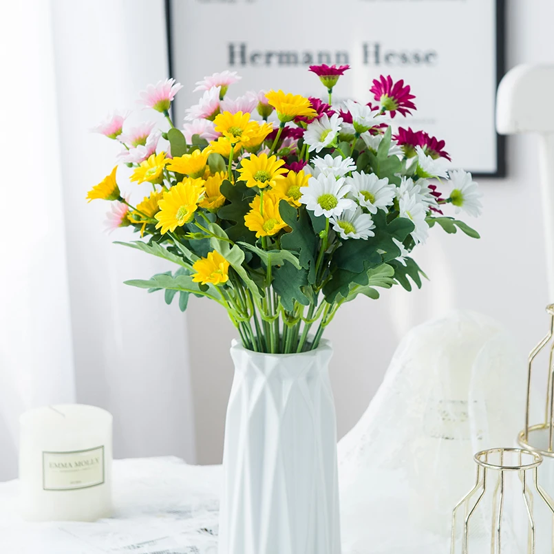 21 Heads Artificial Flower Autumn Silk Daisy Bouquet Decor Vase Home Wedding Decor Household Products Holiday Party DIY Gift Box - Image 2