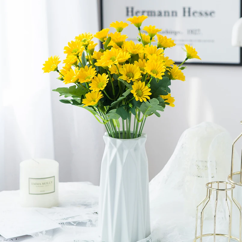 21 Heads Artificial Flower Autumn Silk Daisy Bouquet Decor Vase Home Wedding Decor Household Products Holiday Party DIY Gift Box - Image 4