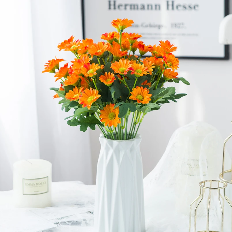 21 Heads Artificial Flower Autumn Silk Daisy Bouquet Decor Vase Home Wedding Decor Household Products Holiday Party DIY Gift Box - Image 6
