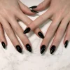 24 Artificial Acrylic Black Square Head Fake Nails Long Ballet Woman Removable Press On Nails Tip Almond Nail Art False Nail Set