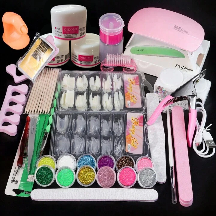 . Big Discount Full Acrylic Nail Art Tool Set, Beginner Nail Extension Kit with Free Shipping