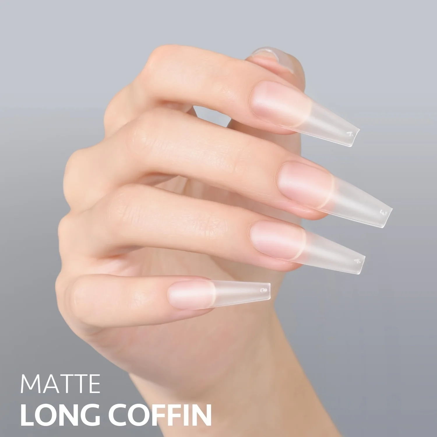 240pcs Long Coffin/Medium Stiletto Fake Nail Tips, Matte Soft Gel X Nail Tips, 12 Sizes Full Cover ABS False Press on Nails Tips - Image 3