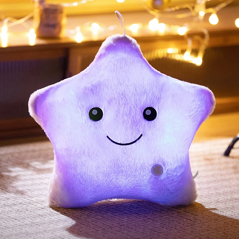 24*22CM Luminous Five-pointed Star Plush Toys Glowing Star Stuffed Soft Doll Pillow Nice Halloween Xmas Gifts - Image 5