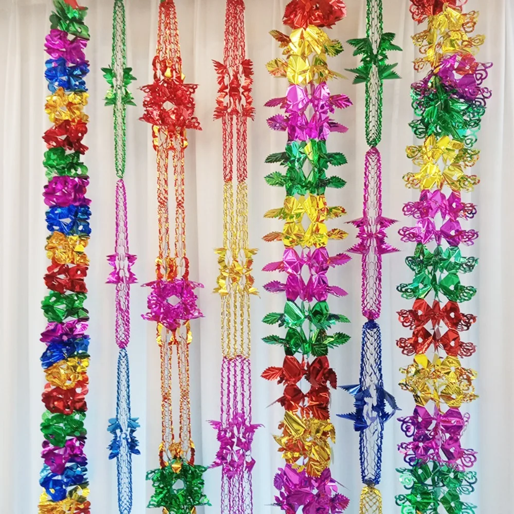 2/4/8Pcs High Quality Ornaments Xmas Gift Hanging Decoration Metalic Foil Garland Christmas Decor Ceiling Wreath