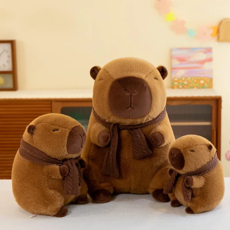 25-30CM Hot Plush Stuffed Doll Cute Scarf Pufferfish Plush Kawaii Animal Toy Children's Birthday Gift Capybara Doll Kids Toys - Image 4