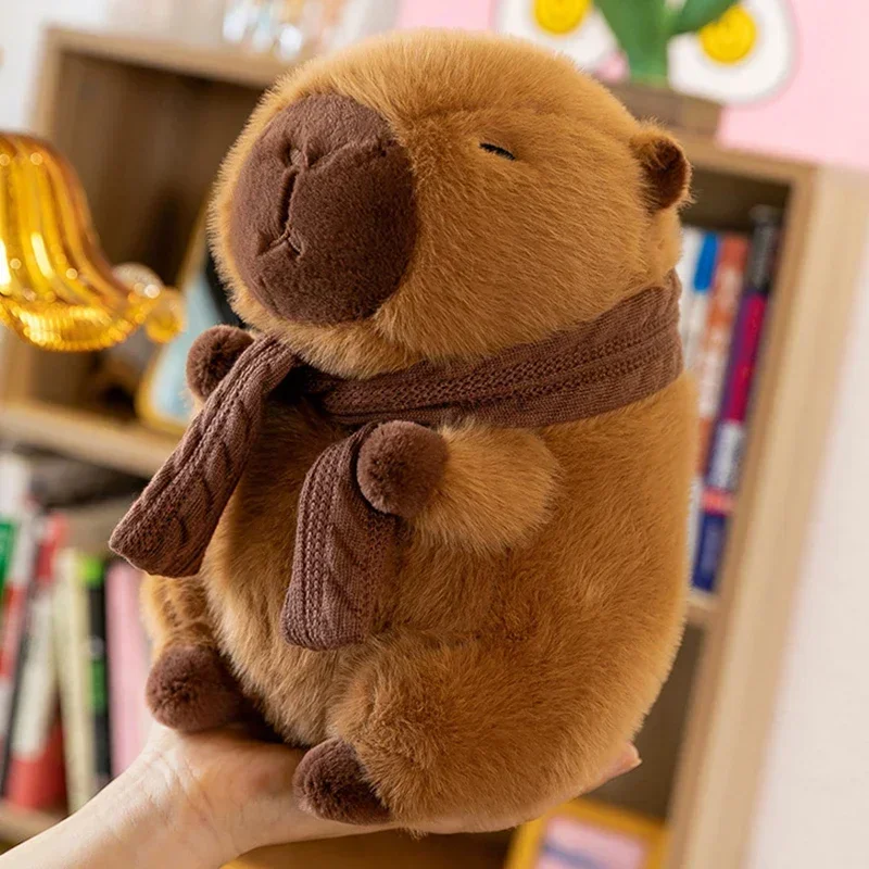 25-30CM Hot Plush Stuffed Doll Cute Scarf Pufferfish Plush Kawaii Animal Toy Children's Birthday Gift Capybara Doll Kids Toys - Image 5