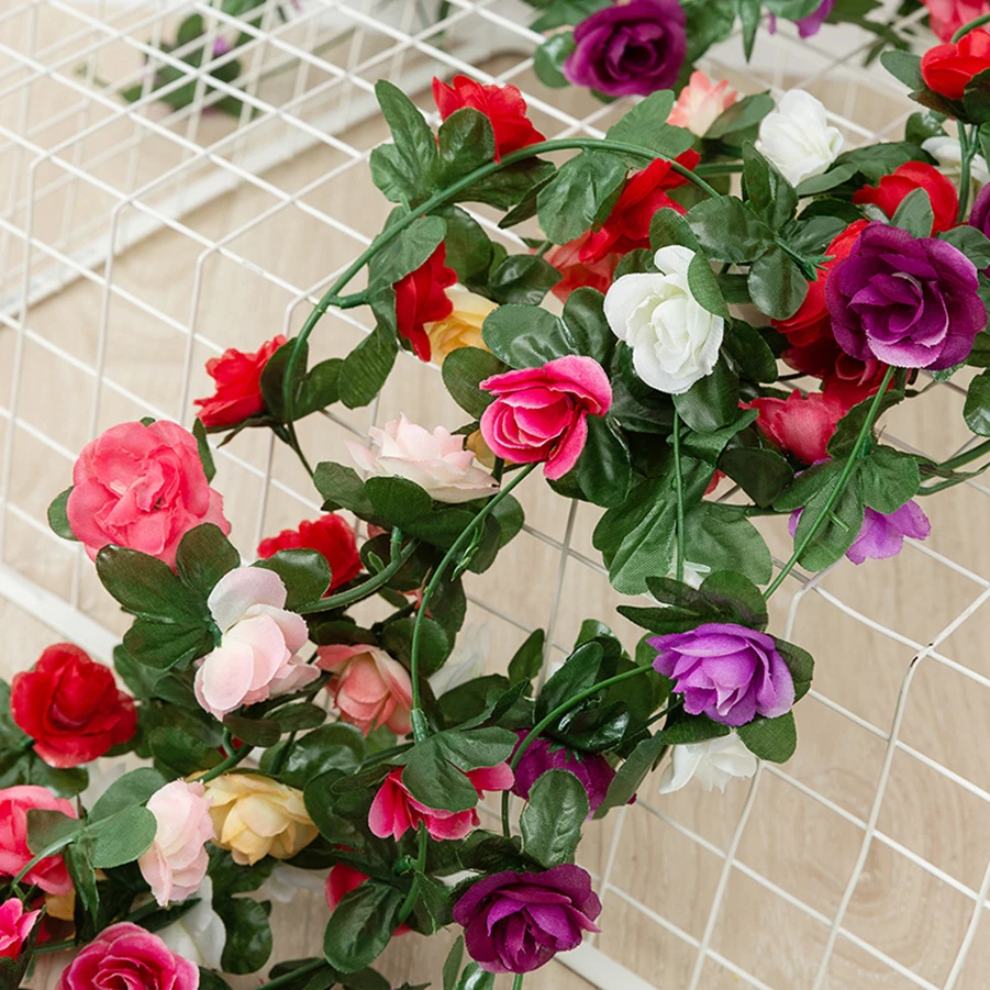250CM Artificial Rose Flowers for Wedding Home Room Decoration Spring Autumn Garden Arch Christmas Rattan DIY Fake Plants Vine - Image 3