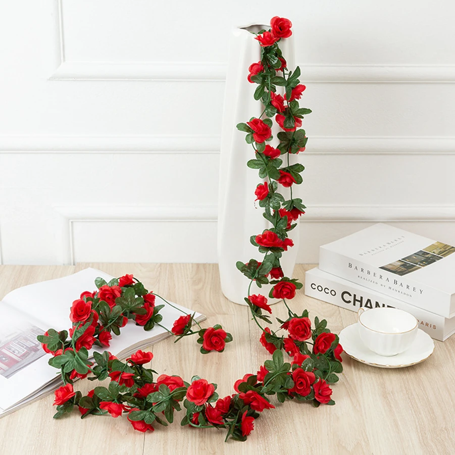 250CM Artificial Rose Flowers for Wedding Home Room Decoration Spring Autumn Garden Arch Christmas Rattan DIY Fake Plants Vine - Image 4