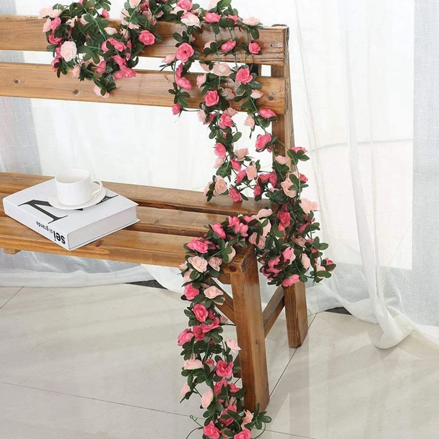 250CM Artificial Rose Flowers for Wedding Home Room Decoration Spring Autumn Garden Arch Christmas Rattan DIY Fake Plants Vine - Image 6
