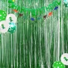 2/5/8Pcs Laser Green Foil Fringe Curtain Shiny Metallic Backdrop Decor for Birthday Wedding Christmas Dinosaur Jungle