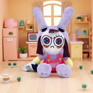 25CM Funny Maid Jax Plush Rabbit Doll Holding Gun Soft Stuffed Animal Amazing Digital Doll Circus Cartoon Toy For Kids Gift