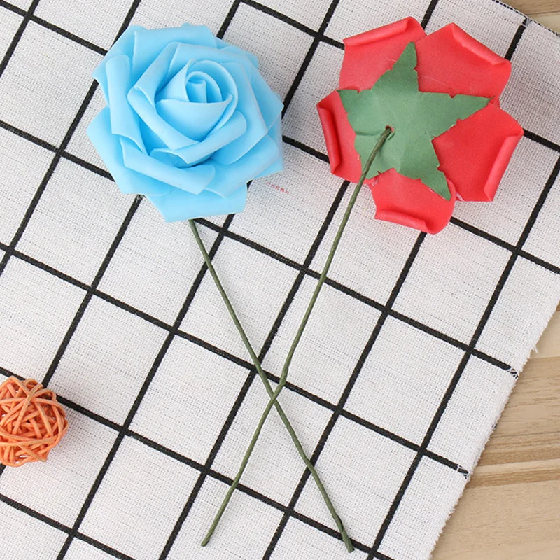 25PCS 7cm PE Foam Artificial Flowers Head Home Wedding Decoration Rose Flower DIY Handmade Diy Christmas Fake Flower Ball Craft - Image 4