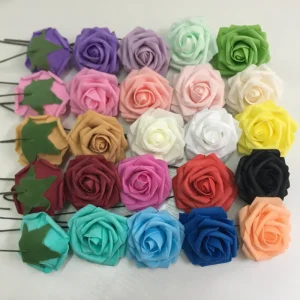 25PCS 7cm PE Foam Artificial Flowers Head Home Wedding Decoration Rose Flower DIY Handmade Diy Christmas Fake Flower Ball Craft