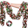 2M Christmas Snowflake Tinsel Garland Xmas Tree Decoration Christmas Metallic Twist Garland Ceiling Hanging New Year Party Decor