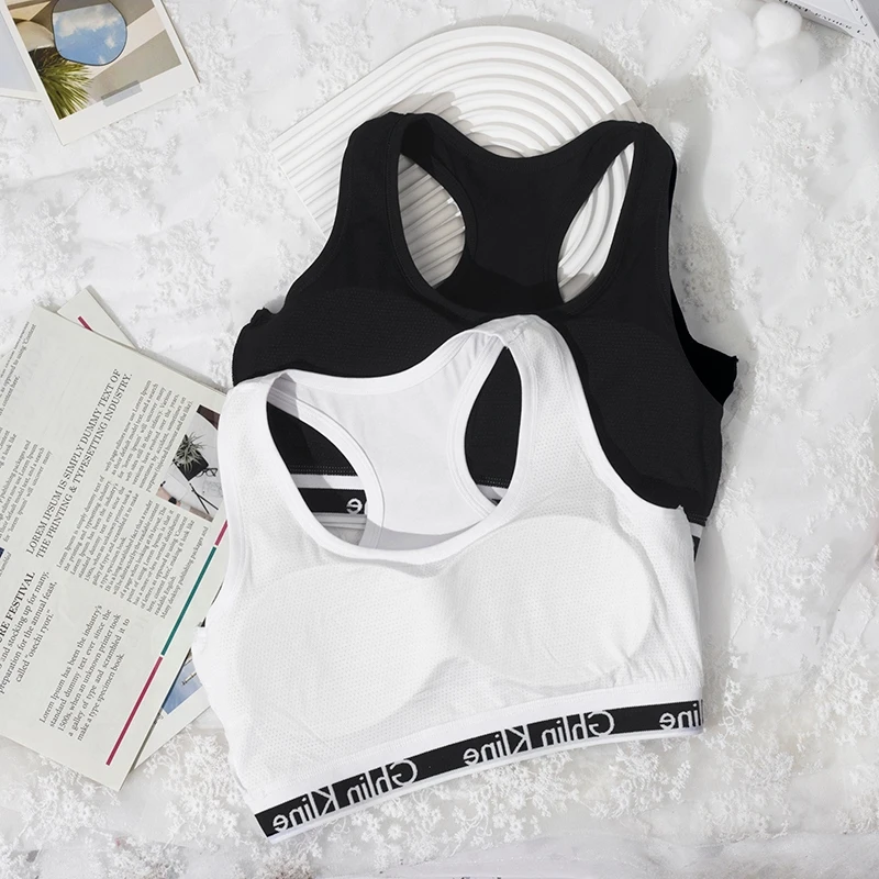 2PCS Fashion Sports Bra Panty Set Body Shaped Sponge Pad Vest with Underwear - Image 4