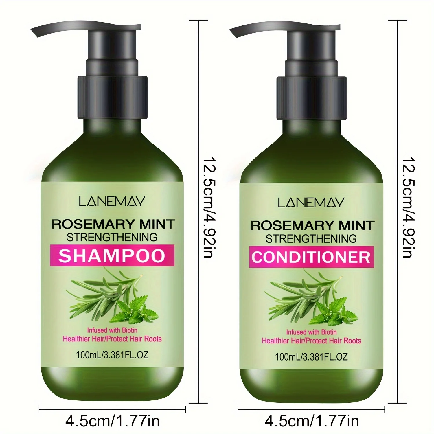 2PCS Rosemary Mint Strengthening Shampoo and Conditioner Set, Moisturizing with Rosemary Extract for Healthier, Stronger Hair - Image 6