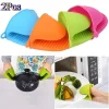 2Pcs Oven Gloves Silicone Heat Resistant Cooking Pinch Mitts Potholder for Kitchen Cooking & Baking Перчатки для духовки