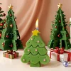 2Pcs Set Christmas Tree Shaped Scented Candle Aesthetic Aroma Soy Wax Christmas Decorative Candle Decorative Aromatherapy Candle