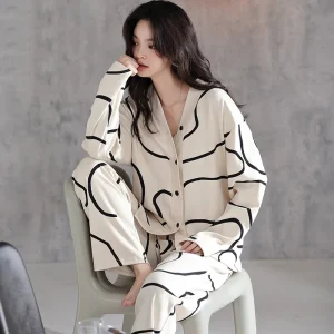 2Pcs Warm Pajama Set For Women Long Sleeve Fleece Lined Hoodie Top And Pants Winter Sleepwear Loungewear