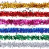 2m/lot 9cm Colorful Stars Foil Tinsel Ribbon Xmas Tree Tinsel Ribbon Glitter Garland For DIY Party Christmas Crafts Decoration