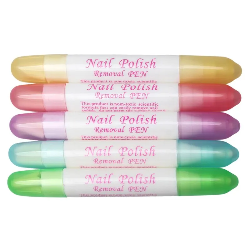 2pcs Nail Polish Remover Pens UV Gel Nail Polish Remover Cleaner Pen Manicure Tool With 3 Pen Heads By Random Corrector Pencil - Image 2
