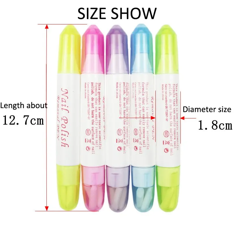 2pcs Nail Polish Remover Pens UV Gel Nail Polish Remover Cleaner Pen Manicure Tool With 3 Pen Heads By Random Corrector Pencil - Image 6