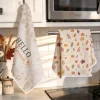2pcs Set Kitchen Towels Simple Autumn Leaves Pumpkin Autumn Hand Towels Christmas Decorations For Home Noel Dish Towels Gifts