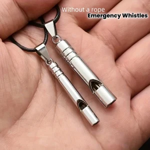 2pcs Titanium Alloy Emergency Whistles - Loud, Durable Survival Gear for Outdoor Hiking, Camping & Adventure Sports